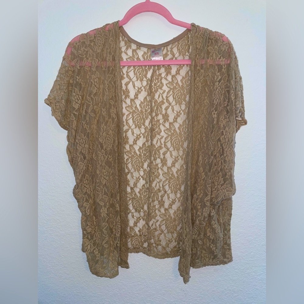Beige No Boundaries See through cardigan , Size:  XL